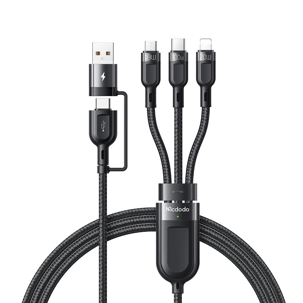 3-in-1 USB 2.0 to Micro USB Multi Charging Cable with USB-C/ Lightning