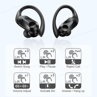 Lenovo LP75 TWS Sports Wireless Earphones Bluetooth 5.3 - IPX5 Waterproof - product details touch controls - b.savvi