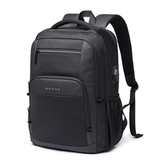 BANGE College Student Computer Backpack for 15.6-Inch Laptop - product main black front angled view - b.savvi