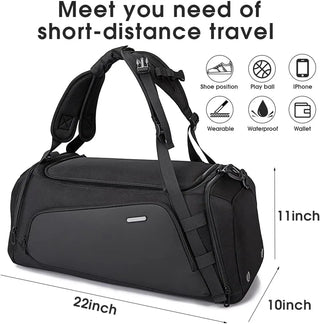 BANGE Multifunctional Duffle Bag 41L Large Capacity with Shoes Compartment - product details size - b.savvi