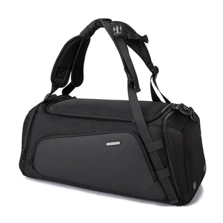 BANGE Multifunctional Duffle Bag 41L Large Capacity with Shoes Compartment - product main black front angled view - b.savvi