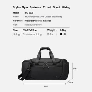 BANGE Multifunctional Sports Gym Duffle Bag 30L with Shoes Compartment - product details - b.savvi