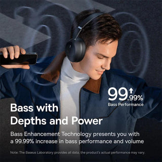 Baseus Bass 30 Max Wireless Bluetooth 5.3 Headphones Passive Noise Cancellation - product details bass with depths and power - b.savvi