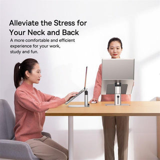Baseus Metal Adjustable Laptop Stand - product details alleviate neck back stress - b.savvi
