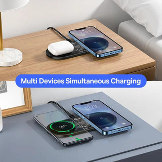 Baseus Transparent 20W Dual Wireless Charger with Digital LED Display - product details simultaneous charging - b.savvi