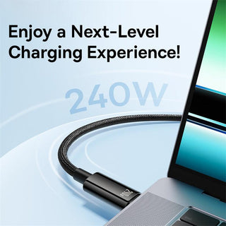 Baseus Tungsten 240W USB C to USB C Braided Cable 48V/5A PD3.1 Fast Charging - product details next level charge - b.savvi