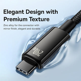 Baseus Tungsten 240W USB C to USB C Braided Cable 48V/5A PD3.1 Fast Charging - product details elegant design - b.savvi