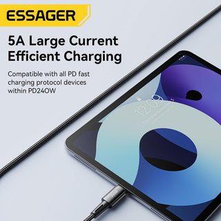 Essager 240W USB C to USB C Braided Cable 48V/5A PD3.1 Fast Charging - product details large current efficient - b.savvi
