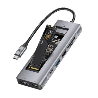 Essager 8-in-1 USB C Hub with 10Gbps M.2 NVMe SSD Enclosure - product details - b.savvi