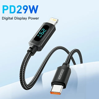 Essager LED Display USB C to Lightning 29W 3A PD Cable Fast Charge - product details digital display power - b.savvi