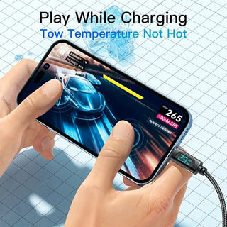 Essager LED Display USB C to Lightning 29W 3A PD Cable Fast Charge - product details low temperature - b.savvi