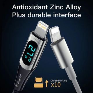 Essager LED Display USB C to Lightning Cable 20W PD Fast Charge - product details zinv alloy - b.savvi