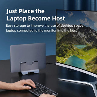 Hagibis Aluminium Vertical Laptop Stand for Desk Gravity Locking Holder - product details laptop become host - b.savvi