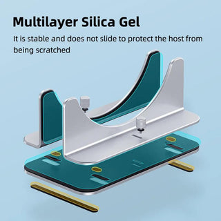 Hagibis Vertical Stand for Mac mini Aluminium Adjustable Desktop Holder - product details multilayer silica gel - b.savvi