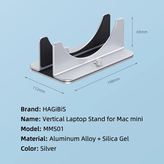 Hagibis Vertical Stand for Mac mini Aluminium Adjustable Desktop Holder - product details specs - b.savvi