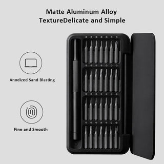 HOTO Manual Precision Screwdriver Set 28 in 1 Multi-Functional Magnetic Bits - product details matte aluminium alloy - b.savvi