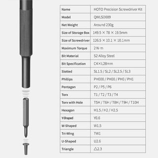 HOTO Manual Precision Screwdriver Set 28 in 1 Multi-Functional Magnetic Bits - product details bits - b.savvi