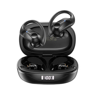 Lenovo LP75 TWS Sports Wireless Earphones Bluetooth 5.3 - IPX5 Waterproof - product main black front view - b.savvi