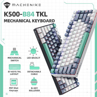 Machenike K500-B84 Tenkeyless Mechanical Keyboard LED Backlit 84 Keys - product details key points - b.savvi