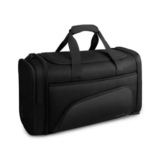 Mark Ryden Foldable Duffle Bag 42L Large Capacity with Shoes Compartment - product main black front angled view - b.savvi