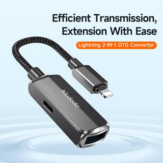 Mcdodo 2 in 1 Adapter Lightning to USB OTG Flash Drive, 2.4A Charging - product details efficient transmission - b.savvi