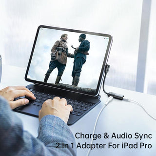 Mcdodo 90 Degree Audio Adapter USB C to 3.5mm DAC Earphone Mic 60W PD - product details charge and audio for ipad pro - b.savvi