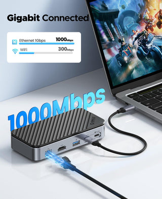 ORICO 10-in-1 USB C Hub with 10Gbps M.2 NVMe SSD Enclosure, Built-In Cooling Fan - product details gigabit ethernet - b.savvi