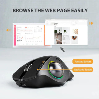 ProtoArc Ergonomic Wireless Bluetooth Trackball Mouse - product details browse web easily - b.savvi