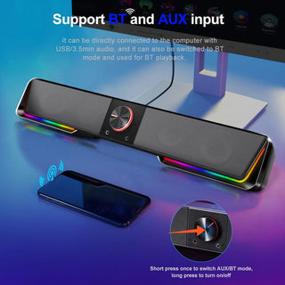 Redragon GS570 Darknets RGB Gaming Soundbar Bluetooth - product details support 2 inputs - b.savvi