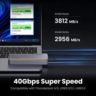 Ugreen 40Gbps USB4 M.2 NVMe SSD Enclosure with Built-in Cooling Fan - product details 40gbps super speed - b.savvi