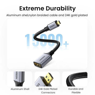 Ugreen Micro HDMI to HDMI Adapter Cable Male To Female 4K@60Hz (0.25m) - product details extreme durability - b.savvi