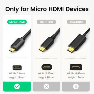 Ugreen Micro HDMI to HDMI Cable Type D Male to Male 4K@60Hz - product details only for micro hdmi - b.savvi
