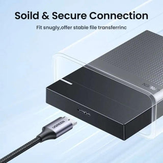 Ugreen USB C to Micro B Hard Drive Cable Braided USB 3.0 5Gbps 3A HDD SSD - product details solid connection - b.savvi