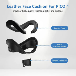 VR Facial Interface for Pico 4 Headset PU Leather Face Cover Foam Cushion - product details leather face cushion - b.savvi