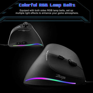 Zelotes Vertical Gaming RGB Mouse with Joystick - product details rgb belt - b.savvi