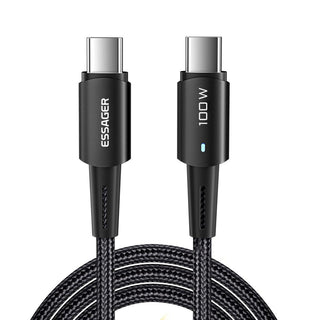Essager USB C to USB C Cable PD 100W 5A QC4.0 Fast Charging - product variant black front - b.savvi