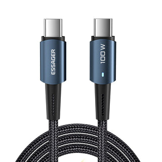 Essager USB C to USB C Cable PD 100W 5A QC4.0 Fast Charging - product variant blue front - b.savvi